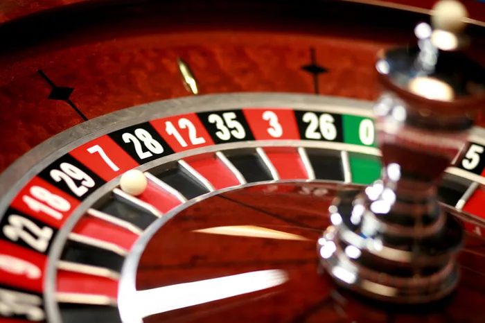 Roulette wheel spinning at a casino night